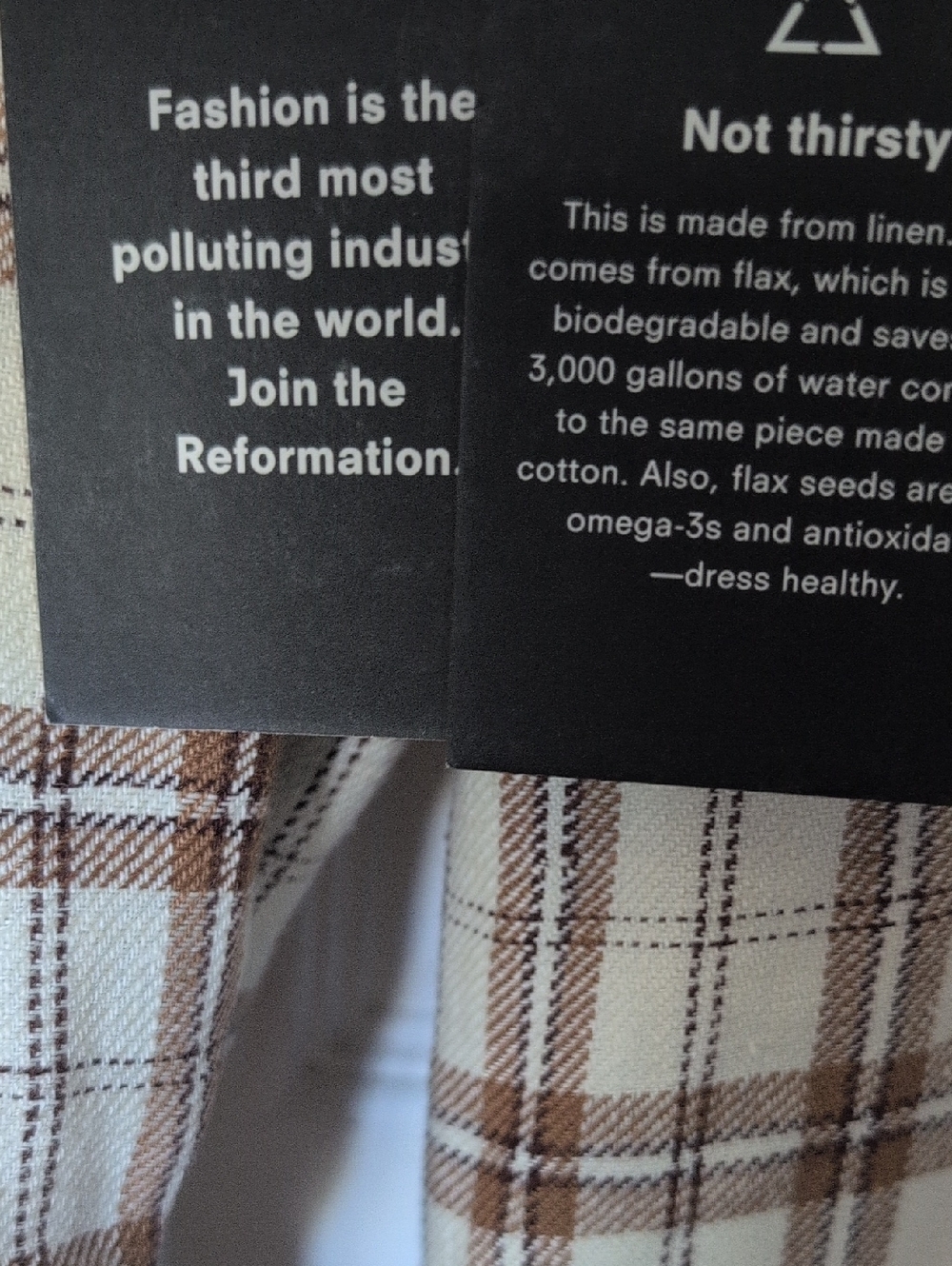 MWT Reformation Cream and Brown Plaid Blazer - Picture 11 of 11
